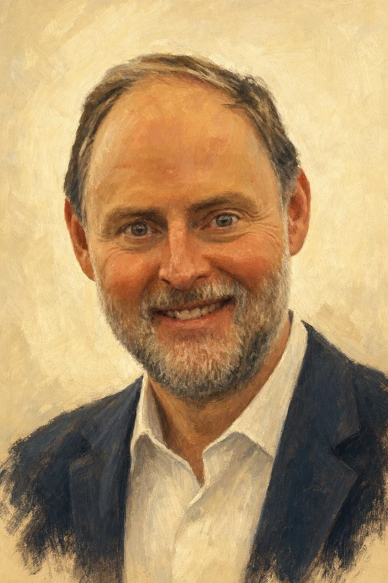 Painted portrait of Jay Hickman